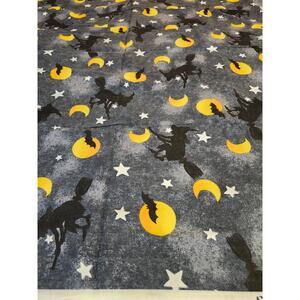 VIP Cranston Print Works Co Halloween Fabric 1 Yard Silhouette Bats Witches